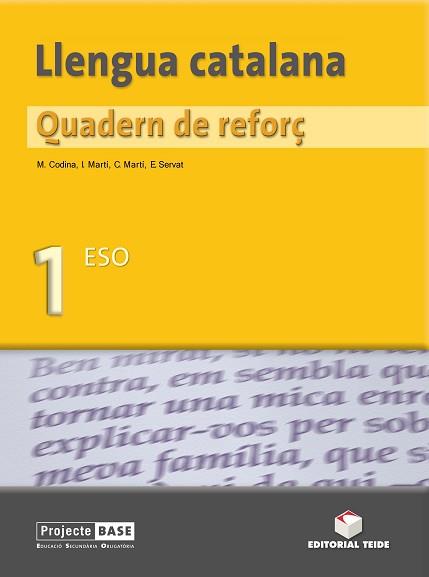 LLENGUA CATALANA. QUADERN DE REFORÇ 1 | 9788430748105 | MARTÍ TORRES, CARME/MARTÍ FARRÉ, IGNASI/SERVAT BALLESTER, ESPERANÇA/CODINA CARBONELL, MARGARIDA