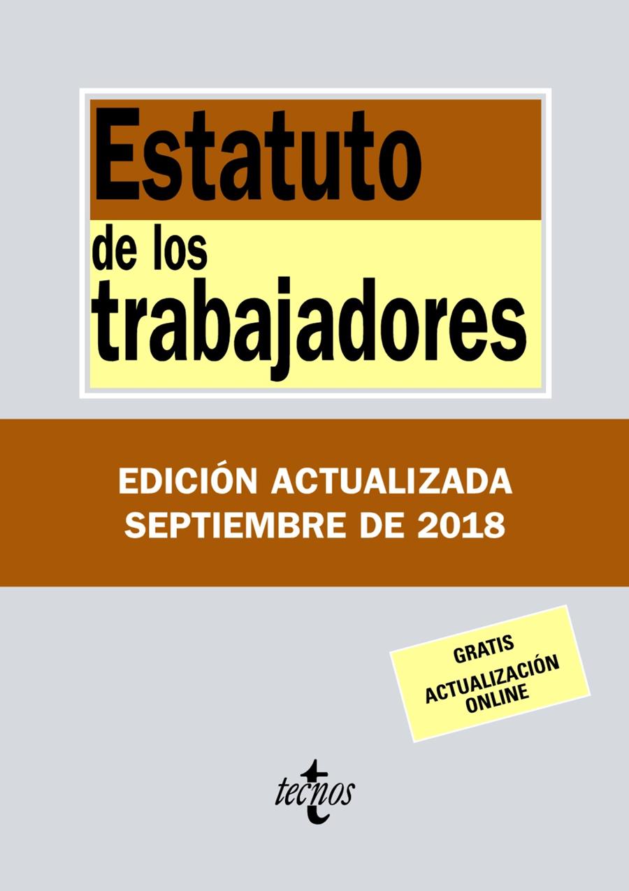 ESTATUTO DE LOS TRABAJADORES (SEPTIEMBRE 2018) | 9788430975129