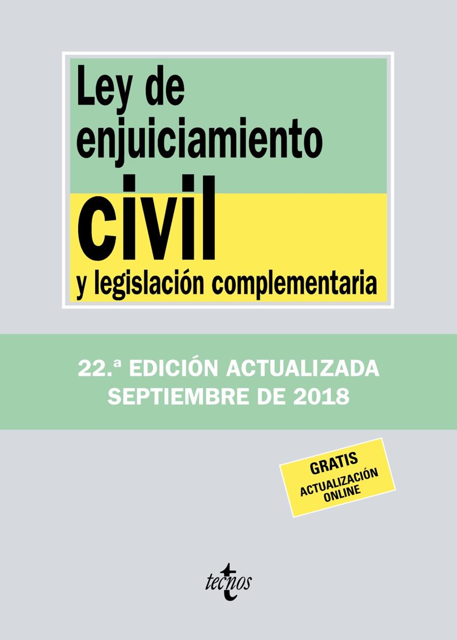 LEY DE ENJUICIAMIENTO CIVIL Y LEGISLACION COMPLEMENTARIA (SEPTIEMBRE 2018) | 9788430975068