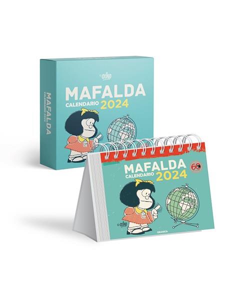 MAFALDA 2024, CALENDARIO ESCRITORIO TURQUESA CON CAJA | 9789878935676 | QUINO