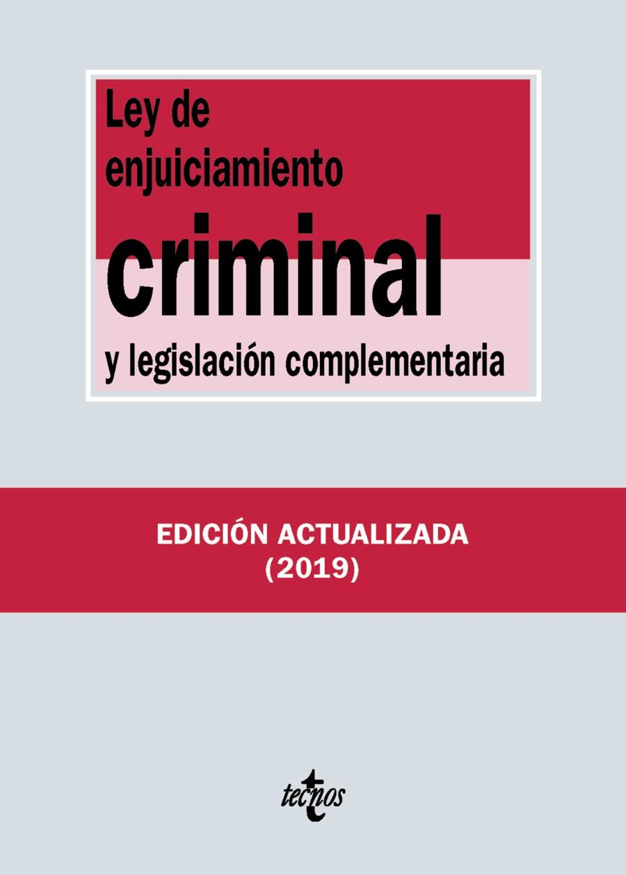 LEY DE ENJUICIAMIENTO CRIMINAL Y LEGISLACION COMPLEMENTARIA | 9788430977130 | EDITORIAL TECNOS