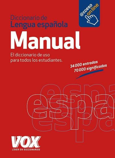 DICCIONARIO MANUAL DE LA LENGUA ESPAÑOLA | 9788499741352