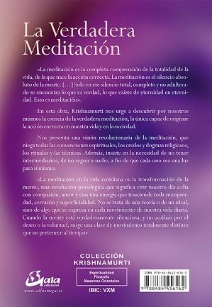 VERDADERA MEDITACION, LA | 9788484456162 | KRISHNAMURTI, JIDDU